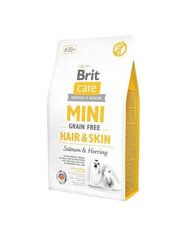 Brit Care Mini Grain Free hair skin koos lõhega, 14 kg (2 x 7 kg) цена и информация | Сухой корм для собак | kaup24.ee