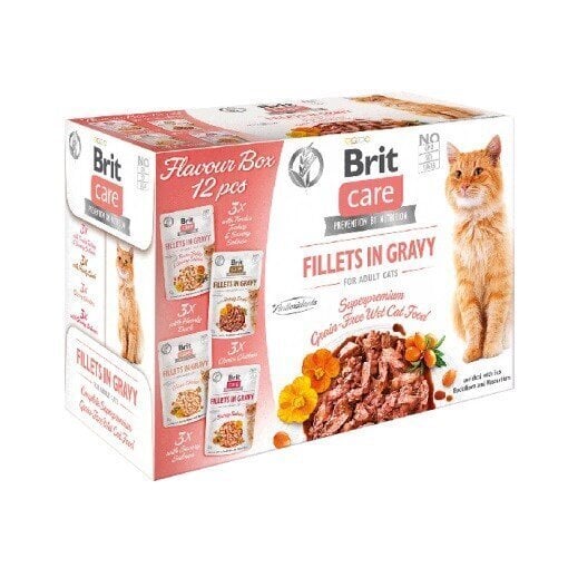Brit Care Cat proovikomplekt täiskasvanud kassidele, 12 x 85 g hind ja info | Konservid kassidele | kaup24.ee