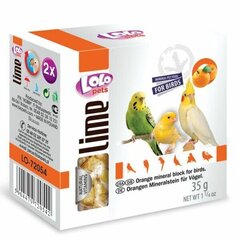 LoLo Pets Lime mineraalkivi lindudele apelsiniga 35g hind ja info | Linnutoidud | kaup24.ee