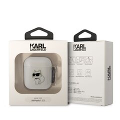 Беспроводные наушники Karl Lagerfeld 3D Logo NFT Karl Head TPU Case for Airpods 1|2 White цена и информация | Наушники | kaup24.ee