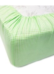 Laste kummiga voodilina, puuvillane Light Green, 160x200 cm hind ja info | Voodilinad | kaup24.ee