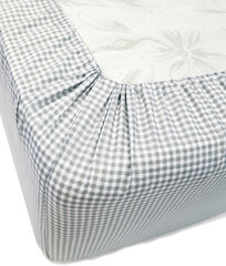 Детская хлопковая простынь на резинке Ranforce Grey, 140x200 см цена и информация | Сетки для кроватей | kaup24.ee