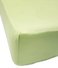 Однотонная сатиновая простынь на резинке Soft Shadow Lime, 140x200 см цена и информация | Простыни | kaup24.ee