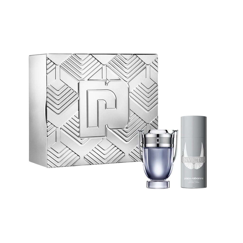 Paco Rabanne Invictus EDT kinkekomplekt meestele 100 ml hind ja info | Meeste parfüümid | kaup24.ee