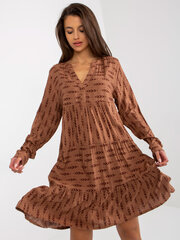 Женское мини-платье в стиле бохо Och Bella коричневого цвета цена и информация | Платья | kaup24.ee