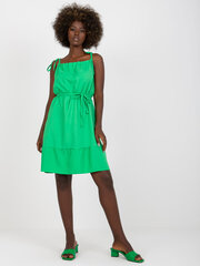 Rue Paris Темно-зеленое хлопковое платье с галстуком цена и информация | Платья | kaup24.ee