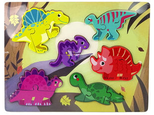 Деревянный пазл Динозавры НЕТ, 9 д. цена и информация | Игрушки для малышей | kaup24.ee