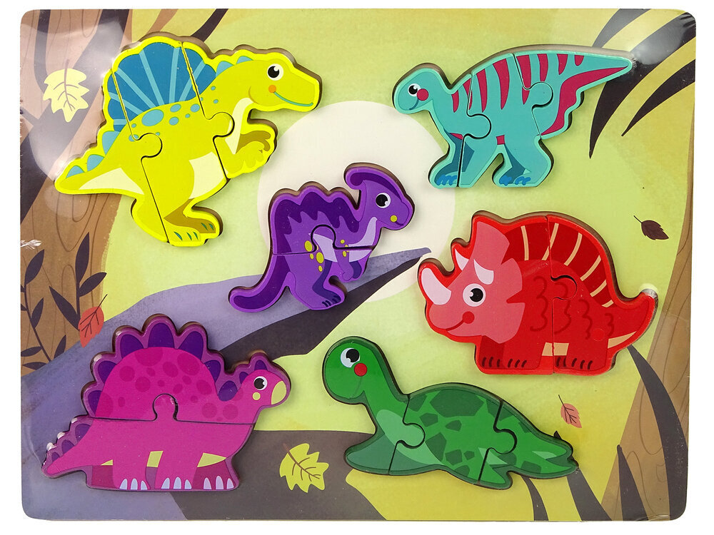 Puidust pusle Dinosaurused цена и информация | Imikute mänguasjad | kaup24.ee