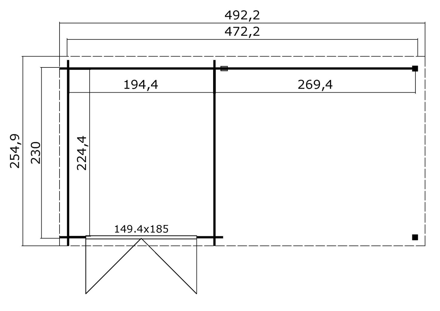 Aiamaja Long Beach, 10,47m2, punane hind ja info | Kuurid ja aiamajad | kaup24.ee