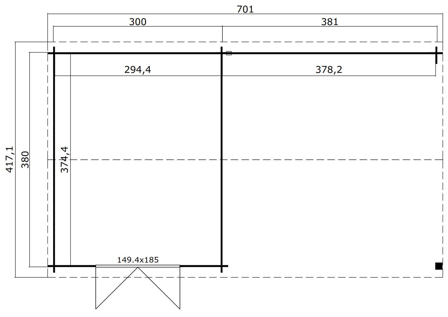 Aiamaja El Paso, 25,25m2, must цена и информация | Kuurid ja aiamajad | kaup24.ee