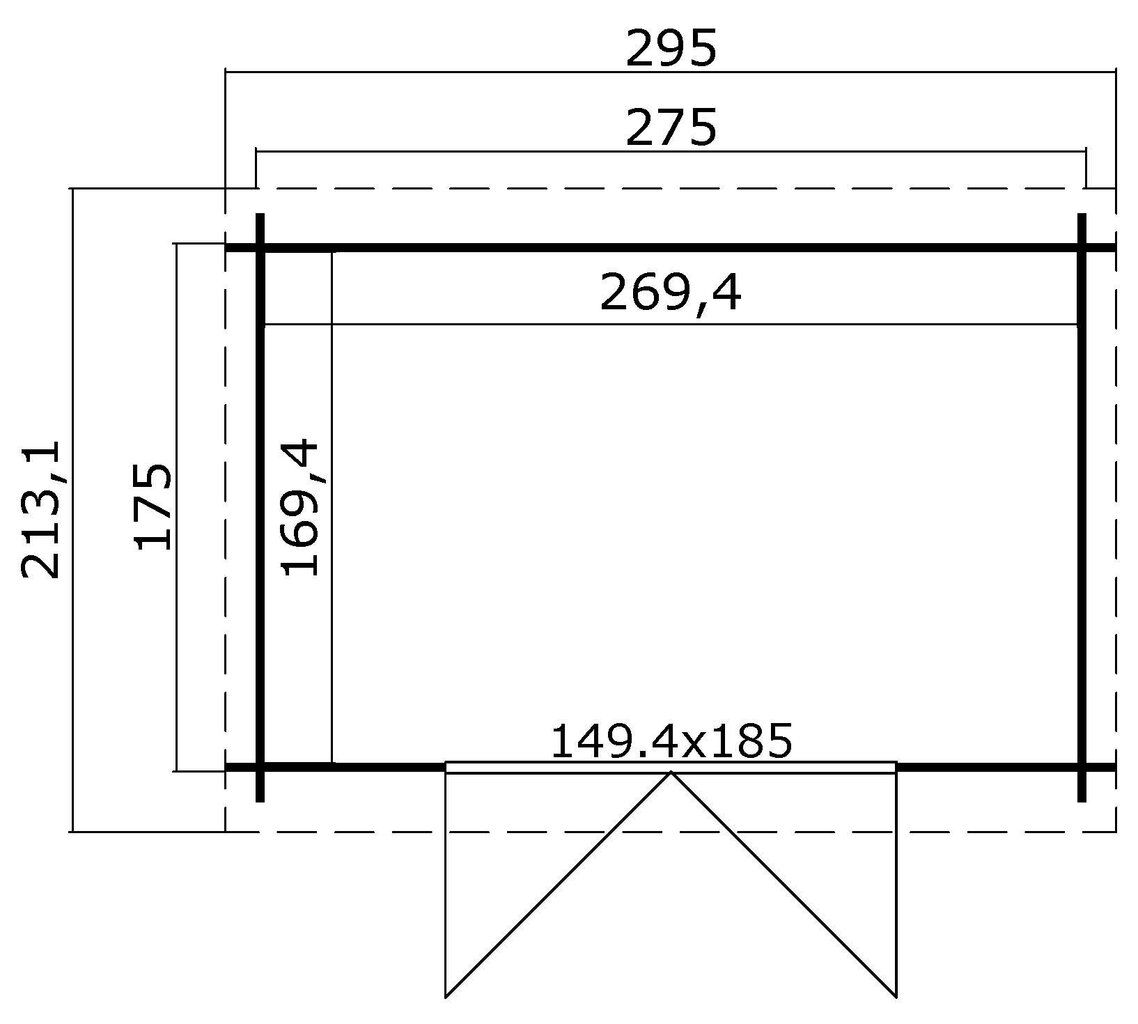 Kuur San Jose 175, 4,56m2, tumehall hind ja info | Kuurid ja aiamajad | kaup24.ee