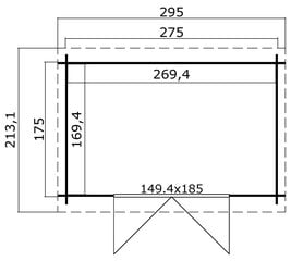 Kuur San Jose 175, 4,56m2, punane цена и информация | Садовые сараи, дровницы | kaup24.ee