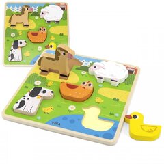 Puidust puzzle Viga Animals, 5 d. цена и информация | Развивающие игрушки | kaup24.ee