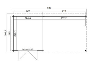 Aiamaja Saint Paul, 15,74m2, tumehall hind ja info | Kuurid ja aiamajad | kaup24.ee