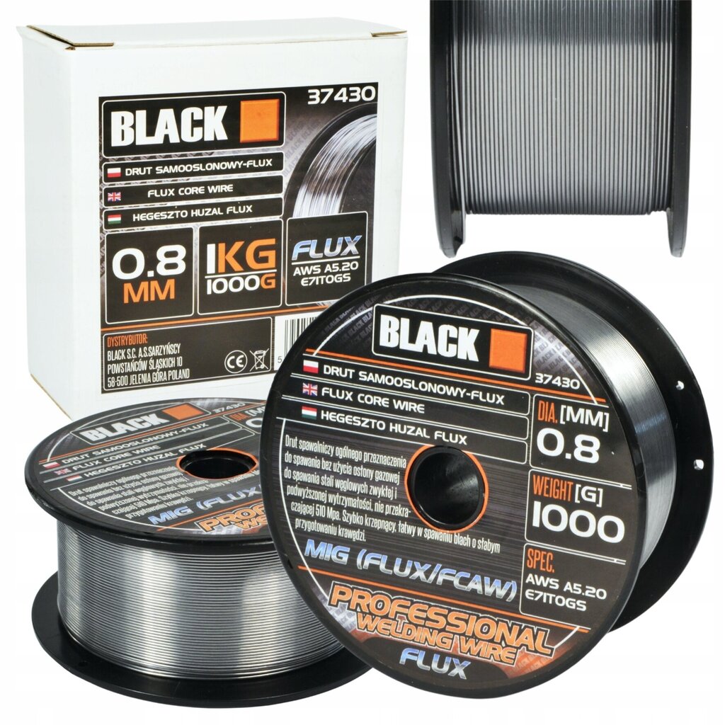Keevitustraat 0,8mm Flux Black, 1 kg, iselukustuv цена и информация | Keevitusseadmed | kaup24.ee