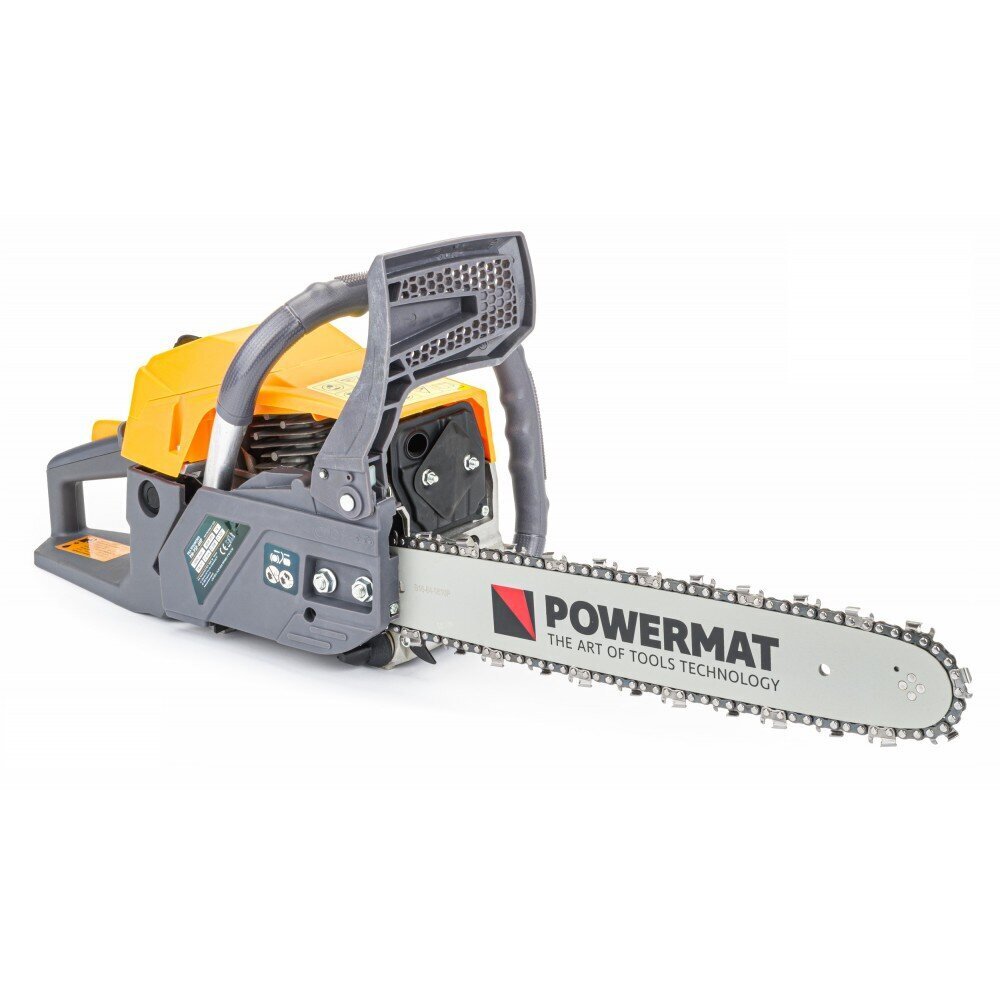 Bensiinimootorsaag 16"-18", Powermat 4,5kW/6HP цена и информация | Kettsaed, mootorsaed | kaup24.ee