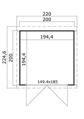 Kuur Zambezi1, 3,78m2, punane цена и информация | Садовые сараи, дровницы | kaup24.ee