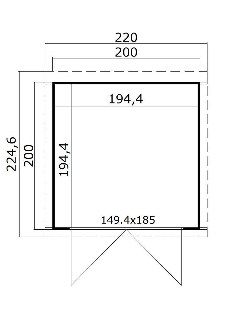 Kuur Zambezi1, 3,78m2, punane цена и информация | Kuurid ja aiamajad | kaup24.ee