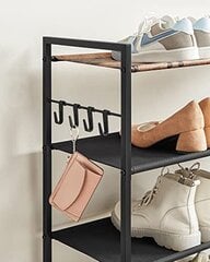 Jalatsiriiul Vasagle must, pruun цена и информация | Полки для обуви, банкетки | kaup24.ee