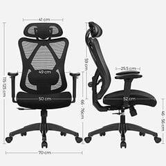 Kontoritool Songmics must hind ja info | Kontoritoolid | kaup24.ee