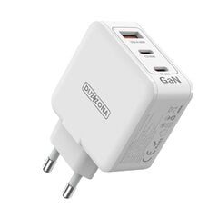 Сетевая зарядка DUZZONA T9 PD65W 2xUSB-C/USB-A белая цена и информация | Зарядные устройства для телефонов | kaup24.ee