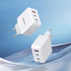 Сетевая зарядка DUZZONA T9 PD65W 2xUSB-C/USB-A белая цена и информация | Зарядные устройства для телефонов | kaup24.ee