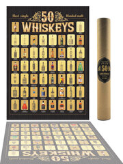 Скретч-плакат "50 лучших виски в мире", A3 42 x 30 см цена и информация | Другие оригинальные подарки | kaup24.ee