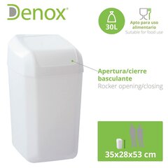 Prügikast Denox Valge 30 L (35 x 28 x 53 cm) hind ja info | Prügikastid | kaup24.ee