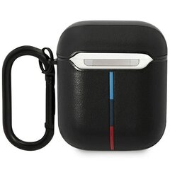 BMW BMA222PVTK AirPods 1|2 cover czarny|black Leather Curved Line цена и информация | Аксессуары для наушников | kaup24.ee