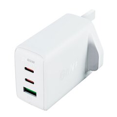 Acefast charger GaN 65W 3 ports (1xUSB, 2xUSB C PD) UK plug white (A44) цена и информация | Зарядные устройства для телефонов | kaup24.ee