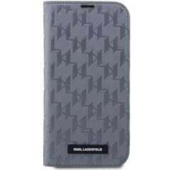 Karl Lagerfeld KLBKP14XSAKLHPG iPhone 14 Pro Max 6.7" bookcase srebrny|silver Saffiano Monogram цена и информация | Чехлы для телефонов | kaup24.ee