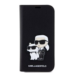 Karl Lagerfeld PU Saffiano Karl and Choupette NFT Book Case for iPhone 13 Black цена и информация | Чехлы для телефонов | kaup24.ee