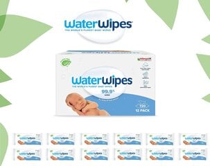 Niisked salvrätikud beebidele WaterWipes, 12 x 60 tk цена и информация | Косметика для мам и детей | kaup24.ee
