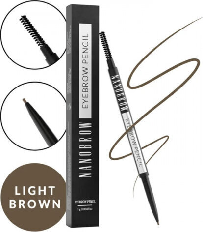 Kulmupliiats Nanobrow Light Brown 2-in-1 (1 ml) цена и информация | Ripsmetušid, lauvärvid, silmapliiatsid, seerumid | kaup24.ee