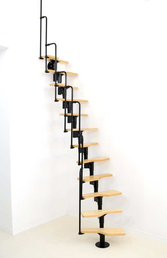 Moodul trepp Twister Minka, Must / Pöök, komplekti kõrgus: 294 cm цена и информация | Trepid | kaup24.ee