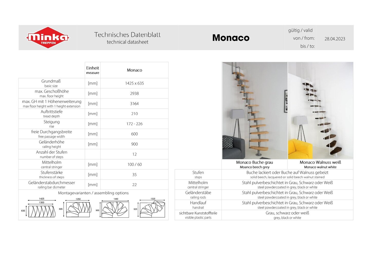 Moodul trepp Monaco Minka, Hõbe / Pöök, komplekti kõrgus: 294 cm цена и информация | Trepid | kaup24.ee