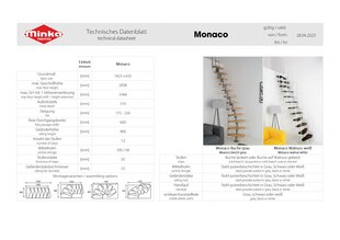 Moodul trepp Monaco Minka, Valge / Pöök, komplekti kõrgus: 294 cm цена и информация | Лестницы | kaup24.ee