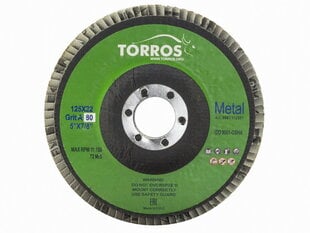 Круг лепестковый TORROS 125x22 P80 цена и информация | Шлифовальные машины | kaup24.ee