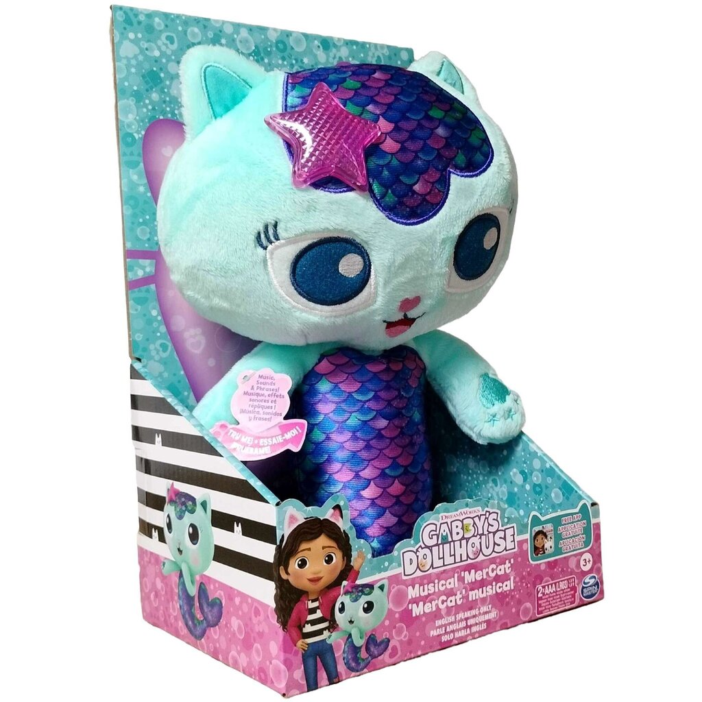 Interaktiivne merineitsi kass SpinMaster Gabi Mermaid Cat House, 35 cm hind ja info | Pehmed mänguasjad | kaup24.ee