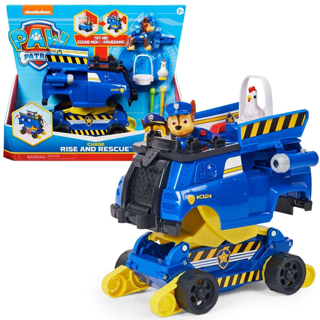 Paw Patrol Rise and Rescue Chase figuur ja muutuv politseiauto hind ja info | Poiste mänguasjad | kaup24.ee