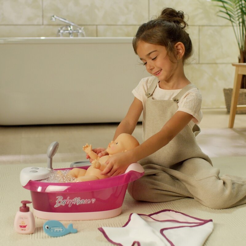 Nukuvann veemassaaži, duši, valgusti ja tarvikutega - Beebiõde, Smoby hind ja info | Tüdrukute mänguasjad | kaup24.ee