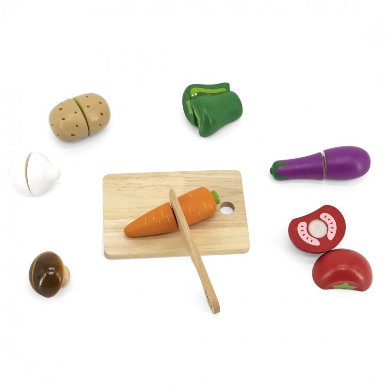 Mänguasi puidust köögiviljade lõikamine kastis Viga hind ja info | Tüdrukute mänguasjad | kaup24.ee