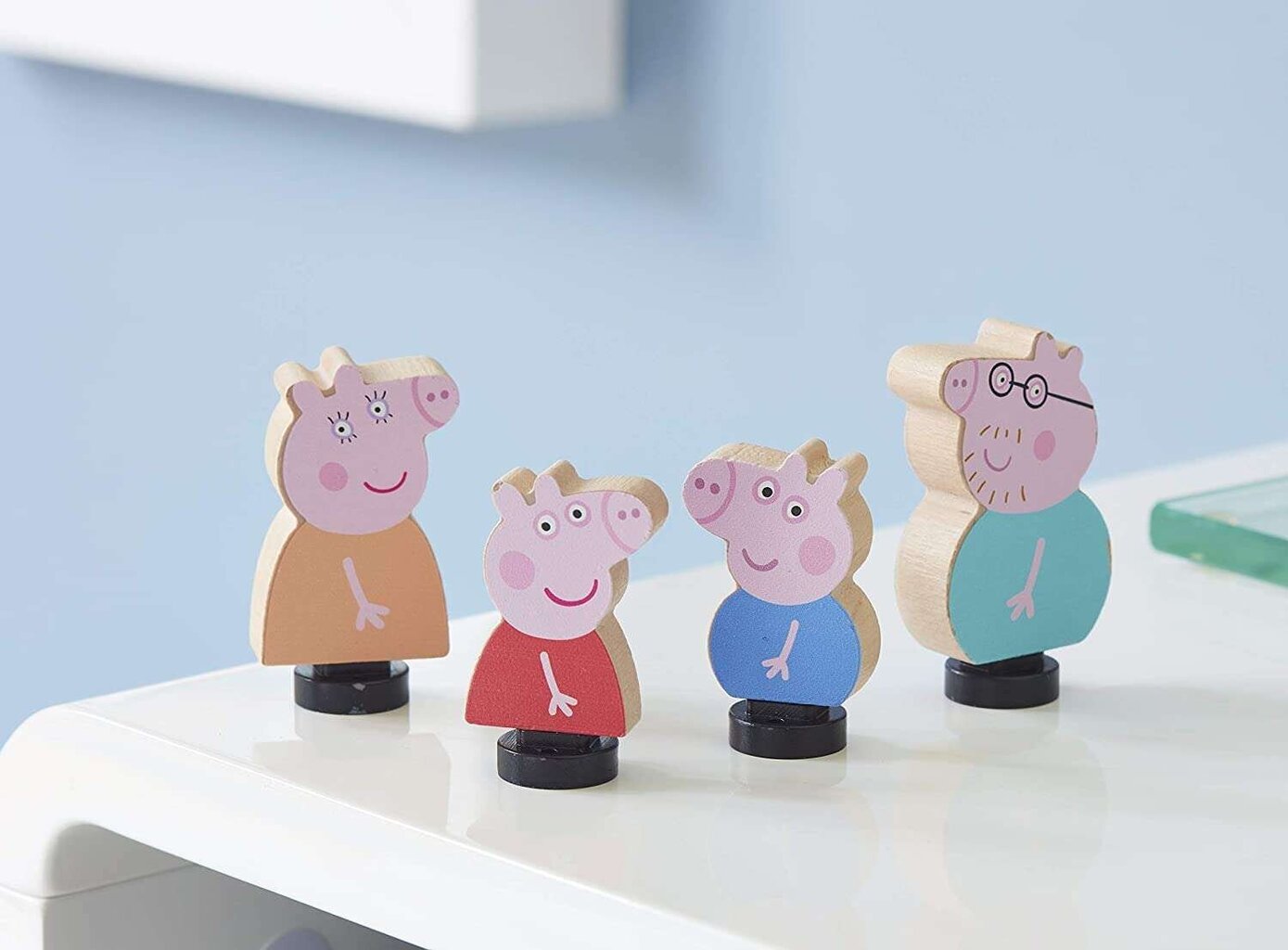 Puidust kujukesed Peppa Character 4-pack hind ja info | Tüdrukute mänguasjad | kaup24.ee