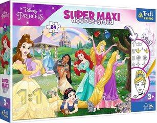 Kahepoolne pusle Super Maxi Disney Happy Princesses 3in1 24 tükki hind ja info | Pusled | kaup24.ee