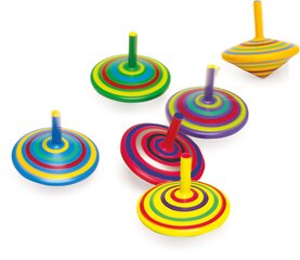 Puidust mini spinning Small Foot tops komplekt 6. цена и информация | Развивающие игрушки и игры | kaup24.ee