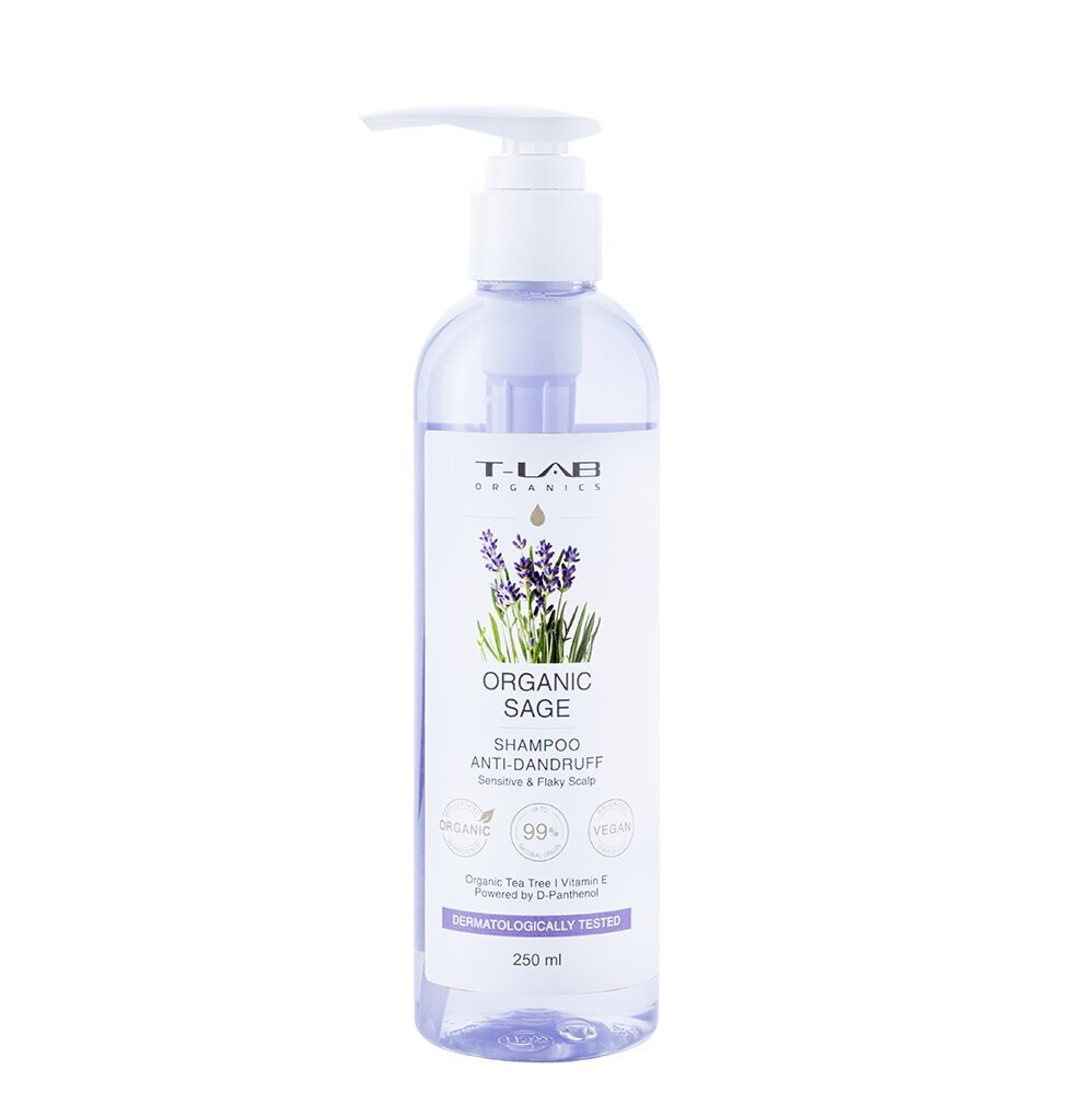 Kõõmavastane šampoon salvei ekstraktiga T-Lab Anti Dandruff Shampoo, 250ml hind ja info | Šampoonid | kaup24.ee