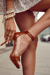 Naiste kõrge kontsaga sandaalid Astoria, pruuni värvi hind ja info | Naiste sandaalid | kaup24.ee