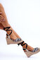 Naiste kõrge kiiluga sandaalid, must valge Lendy цена и информация | Naiste sandaalid | kaup24.ee