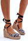 Naiste kõrge kiiluga sandaalid, must valge Lendy hind ja info | Naiste sandaalid | kaup24.ee