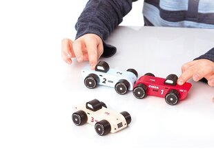 Puidust võidusõiduautod, Cubika, 3 tk цена и информация | Игрушки для малышей | kaup24.ee